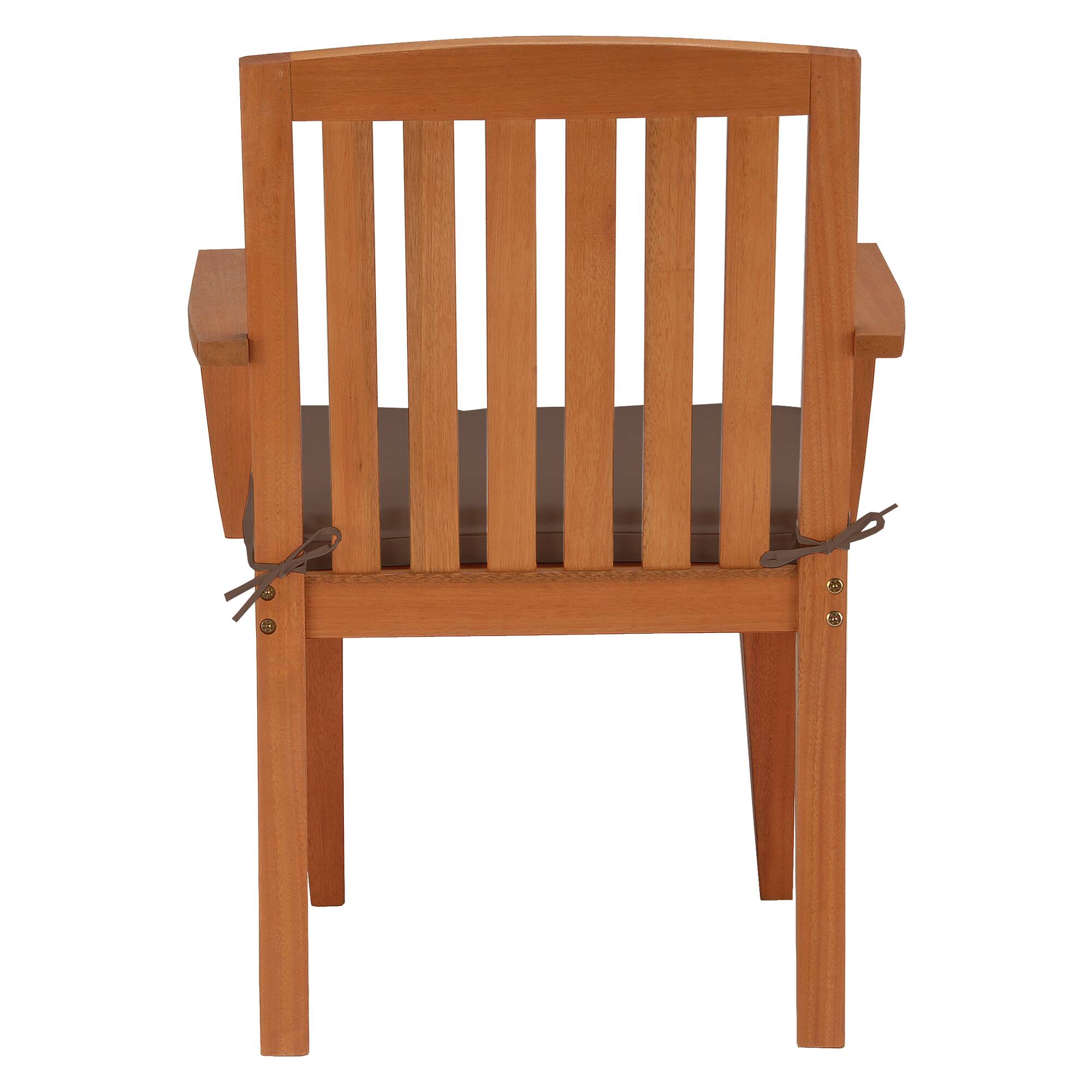 Eucalyptus Grandis Wood Dining Armchair with Chocolate Cushion